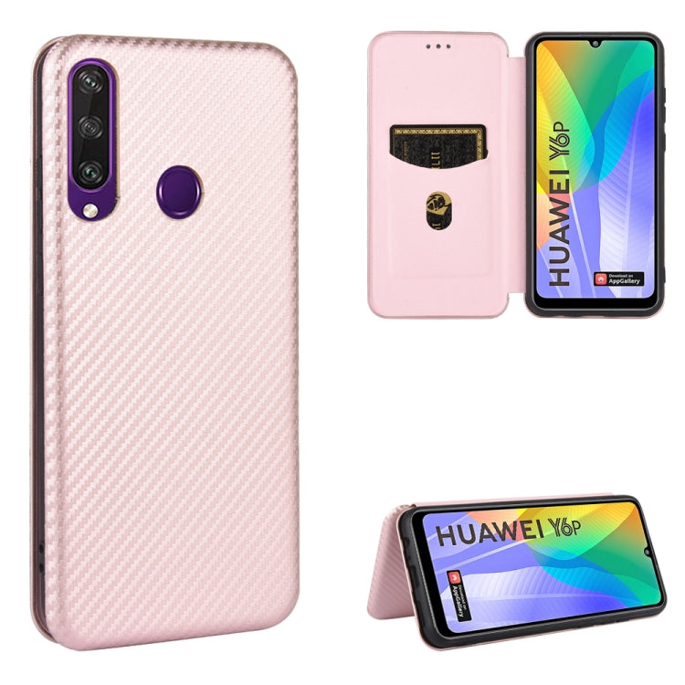 Struttura in fibra di carbonio Flip orizzontale magnetico Custodia in pelle TPU + PC + PU con slot per schede, For Huawei P40, For Huawei Y6p, For Huawei Y8p / Enjoy 10S, For Huawei Honor 9X Lite
