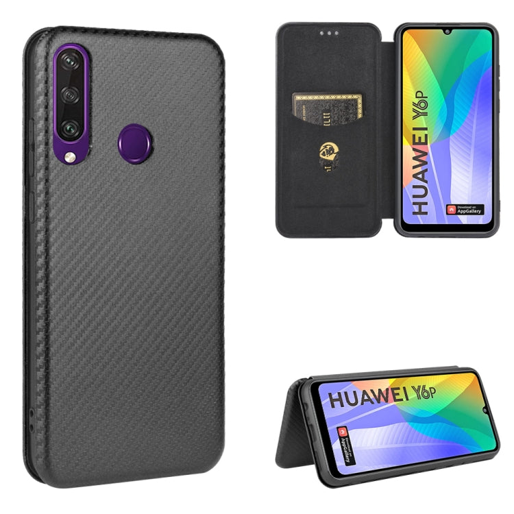 Struttura in fibra di carbonio Flip orizzontale magnetico Custodia in pelle TPU + PC + PU con slot per schede, For Huawei P40, For Huawei Y6p, For Huawei Y8p / Enjoy 10S, For Huawei Honor 9X Lite