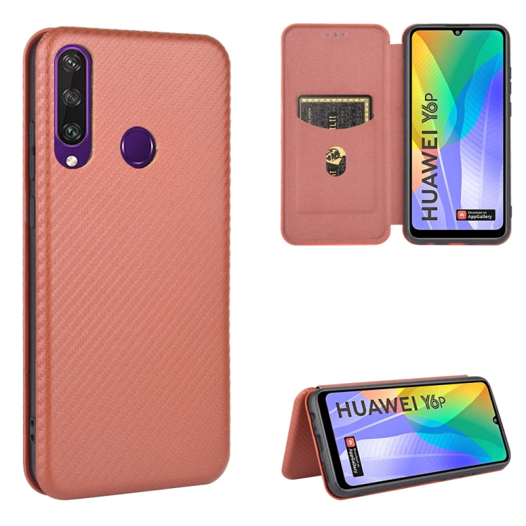 Struttura in fibra di carbonio Flip orizzontale magnetico Custodia in pelle TPU + PC + PU con slot per schede, For Huawei P40, For Huawei Y6p, For Huawei Y8p / Enjoy 10S, For Huawei Honor 9X Lite