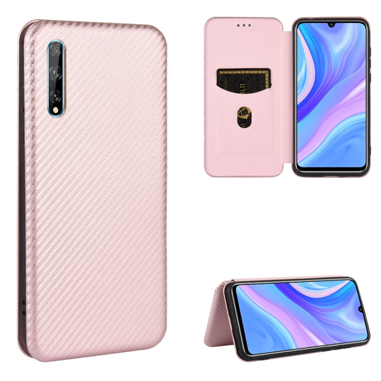 Struttura in fibra di carbonio Flip orizzontale magnetico Custodia in pelle TPU + PC + PU con slot per schede, For Huawei P40, For Huawei Y6p, For Huawei Y8p / Enjoy 10S, For Huawei Honor 9X Lite