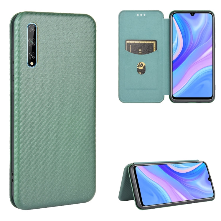 Struttura in fibra di carbonio Flip orizzontale magnetico Custodia in pelle TPU + PC + PU con slot per schede, For Huawei P40, For Huawei Y6p, For Huawei Y8p / Enjoy 10S, For Huawei Honor 9X Lite