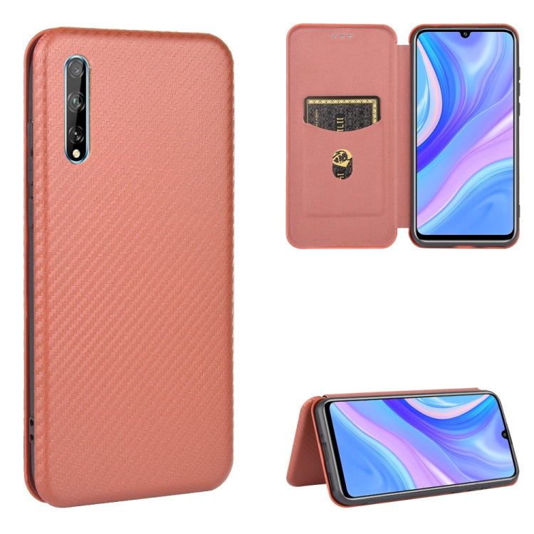 Struttura in fibra di carbonio Flip orizzontale magnetico Custodia in pelle TPU + PC + PU con slot per schede, For Huawei P40, For Huawei Y6p, For Huawei Y8p / Enjoy 10S, For Huawei Honor 9X Lite