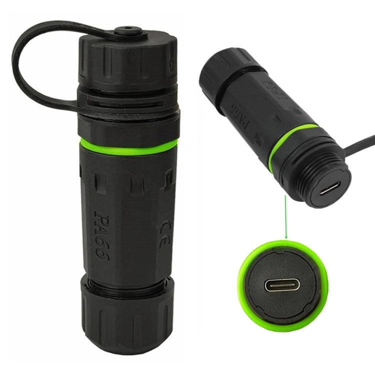 Adattatore accoppiatore dritto femmina-femmina tipo C a porta singola impermeabile IP68 da 10 Gpbs con copertura protettiva, Single Port Type-C Coupler With Protective Cover