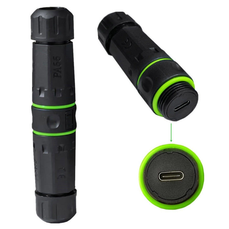 Adattatore accoppiatore dritto femmina-femmina a porta singola impermeabile IP68 da esterno da 10 Gpbs di tipo C, Single Port Type-C Coupler
