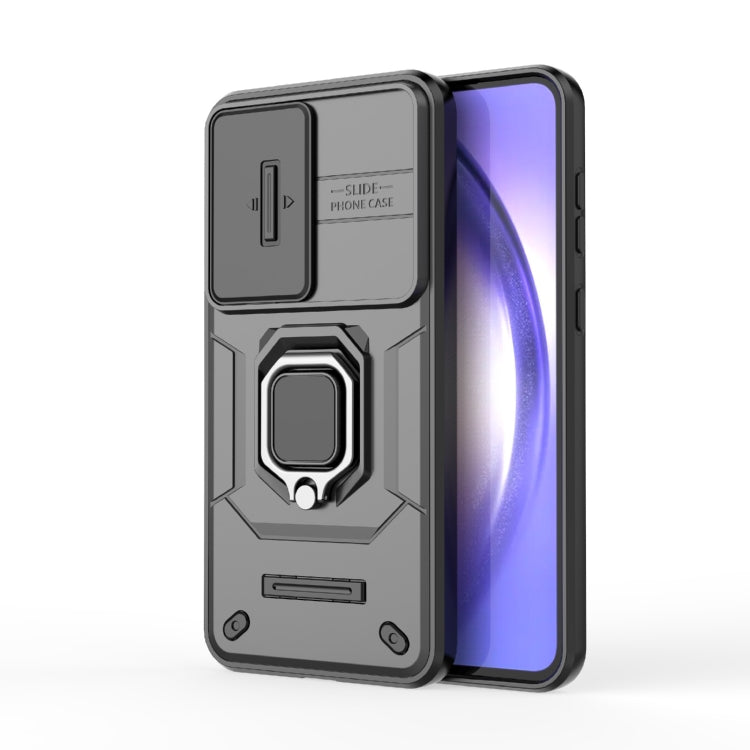 Custodia antiurto per telefono scorrevole Camshield TPU + PC con supporto, For Samsung Galaxy A36 5G
