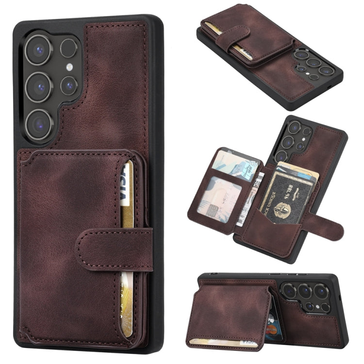 Custodia per telefono con porta carte in PU antifurto RFID Skin Feel Dream, For Samsung Galaxy S26+ 5G, For Samsung Galaxy S26 Ultra 5G, For Samsung Galaxy S26 5G, For Samsung Galaxy S25 5G, For Samsung Galaxy S25+ 5G, For Samsung Galaxy S25 Ultra 5G