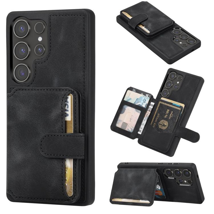 Custodia per telefono con porta carte in PU antifurto RFID Skin Feel Dream, For Samsung Galaxy S26+ 5G, For Samsung Galaxy S26 Ultra 5G, For Samsung Galaxy S26 5G, For Samsung Galaxy S25 5G, For Samsung Galaxy S25+ 5G, For Samsung Galaxy S25 Ultra 5G