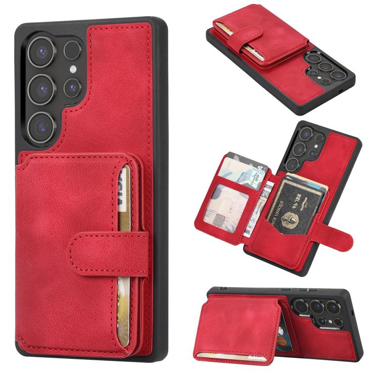 Custodia per telefono con porta carte in PU antifurto RFID Skin Feel Dream, For Samsung Galaxy S26+ 5G, For Samsung Galaxy S26 Ultra 5G, For Samsung Galaxy S26 5G, For Samsung Galaxy S25 5G, For Samsung Galaxy S25+ 5G, For Samsung Galaxy S25 Ultra 5G