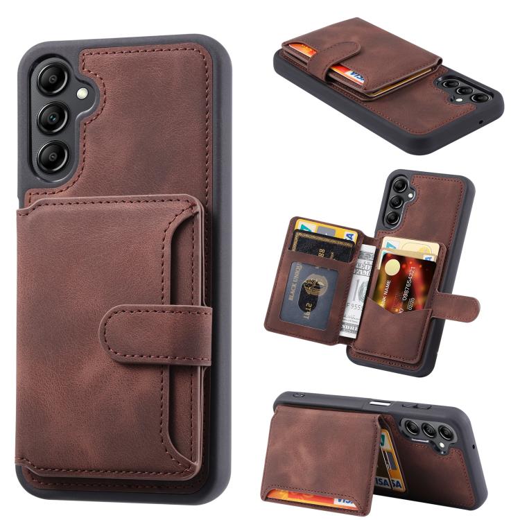 Custodia per telefono con porta carte in PU antifurto RFID Skin Feel Dream, For Samsung Galaxy S26+ 5G, For Samsung Galaxy S26 Ultra 5G, For Samsung Galaxy S26 5G, For Samsung Galaxy S25 5G, For Samsung Galaxy S25+ 5G, For Samsung Galaxy S25 Ultra 5G