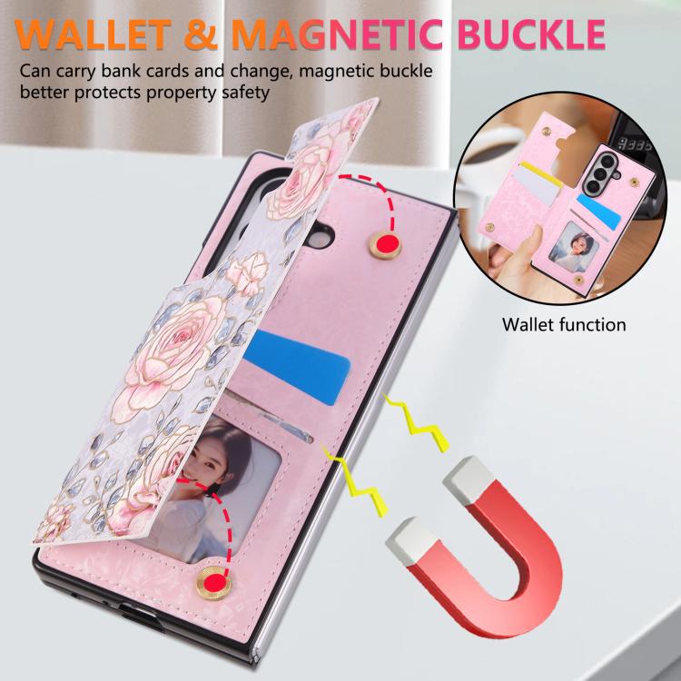 Custodia antifurto RFID con doppia fibbia stampata per telefono, For Galaxy Z Fold8 Ultra 5G, For Galaxy Z Flip8 5G, For Galaxy Z Flip6 / Flip7 FE, For Galaxy Z Fold7 5G, For Galaxy Z Flip7 5G, For Galaxy Z Fold6