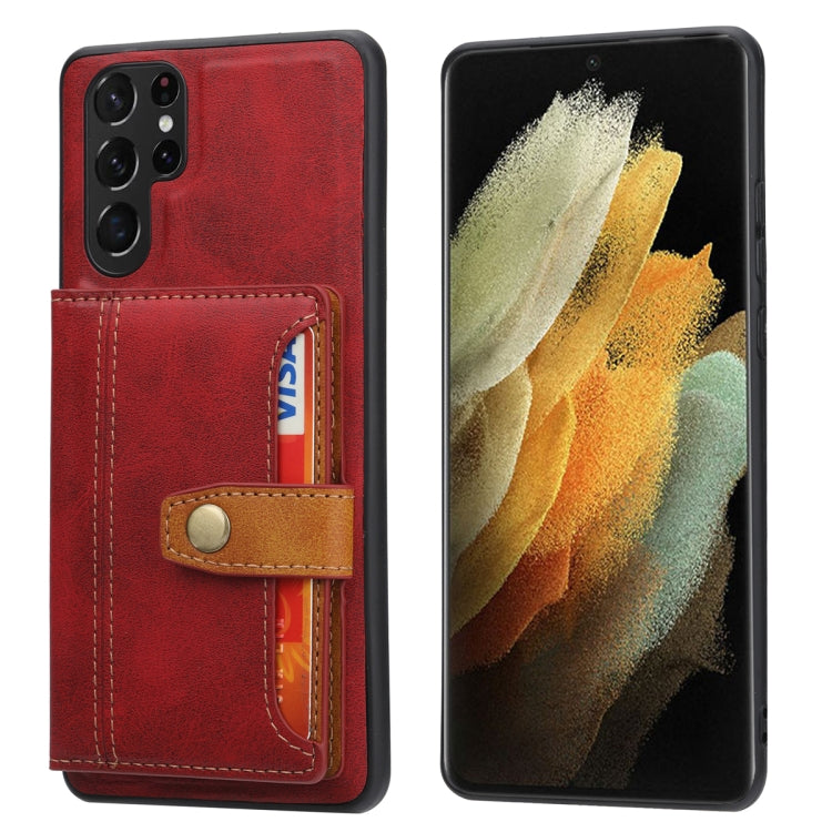 Custodia per telefono in TPU ibrido PU con slot per carte in pelle di vitello, For Samsung Galaxy S26+ 5G, For Samsung Galaxy S26 Ultra 5G, For Samsung Galaxy S26 5G, For Samsung Galaxy S25 5G, For Samsung Galaxy S25+ 5G, For Samsung Galaxy S25 Ultra 5G