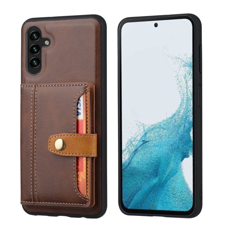 Custodia per telefono in TPU ibrido PU con slot per carte in pelle di vitello, For Samsung Galaxy S26+ 5G, For Samsung Galaxy S26 Ultra 5G, For Samsung Galaxy S26 5G, For Samsung Galaxy S25 5G, For Samsung Galaxy S25+ 5G, For Samsung Galaxy S25 Ultra 5G