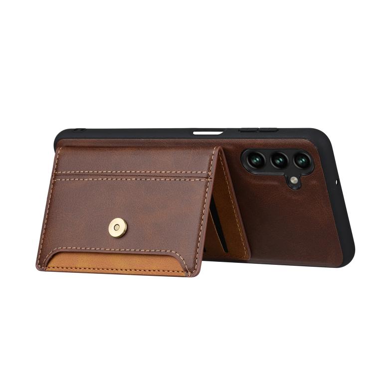 Custodia per telefono in TPU ibrido PU con slot per carte in pelle di vitello, For Samsung Galaxy S26+ 5G, For Samsung Galaxy S26 Ultra 5G, For Samsung Galaxy S26 5G, For Samsung Galaxy S25 5G, For Samsung Galaxy S25+ 5G, For Samsung Galaxy S25 Ultra 5G