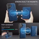 AutSpace A13 MagSafe Magnetic RFID Flip Card Bag Custodia per telefono, For iPhone 16 Plus, For iPhone 16, For iPhone 15 Pro Max, For iPhone 15 Pro