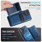 AutSpace A13 MagSafe Magnetic RFID Flip Card Bag Custodia per telefono, For iPhone 16 Plus, For iPhone 16, For iPhone 15 Pro Max, For iPhone 15 Pro