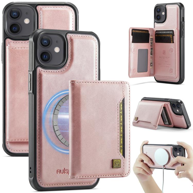 AutSpace A13 MagSafe Magnetic RFID Flip Card Bag Custodia per telefono, For iPhone 13, For iPhone 12, For iPhone 12 Pro Max, For iPhone 12 Pro