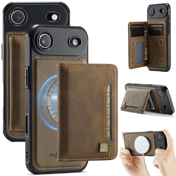 AutSpace A13 MagSafe Magnetic RFID Flip Card Bag Custodia per telefono, For iPhone 17 Pro Max, For iPhone 17 Pro, For iPhone 17, For iPhone Air