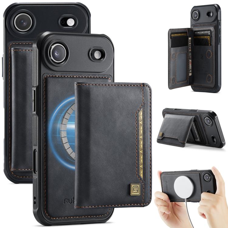 AutSpace A13 MagSafe Magnetic RFID Flip Card Bag Custodia per telefono, For iPhone 17 Pro Max, For iPhone 17 Pro, For iPhone 17, For iPhone Air