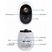 Telecamera di sorveglianza WiFi con visione notturna a infrarossi Ultra-HD per la casa, Without Memory, 32GB, 64GB, 128GB