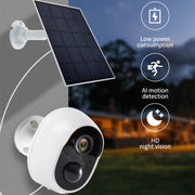 Videocamera di sorveglianza WiFi wireless con pannello solare Ultra-HD per la casa, versione graffiti, Without Memory, 32GB, 64GB, 128GB