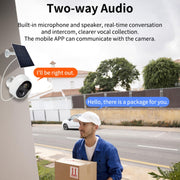 Videocamera di sorveglianza WiFi wireless con pannello solare Ultra-HD per la casa, versione graffiti, Without Memory, 32GB, 64GB, 128GB