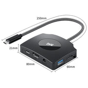 YCE-Z70A Tipo-C a PD 3.0, USB 3.0x2 + SD/TF, 3.5mm e scheda di acquisizione video per docking station HD1.4