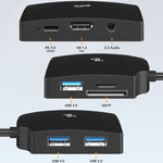 Docking station USB-C con PD 3.0, USB 3.0, SD/TF e audio