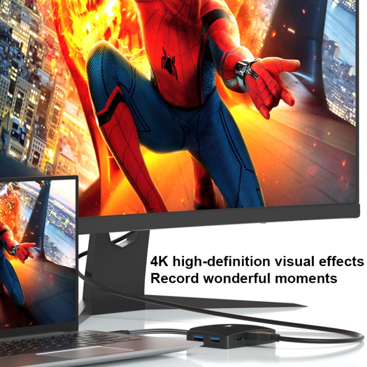 YCE-Z70A Tipo-C a PD 3.0, USB 3.0x2 + SD/TF, 3.5mm e scheda di acquisizione video per docking station HD1.4