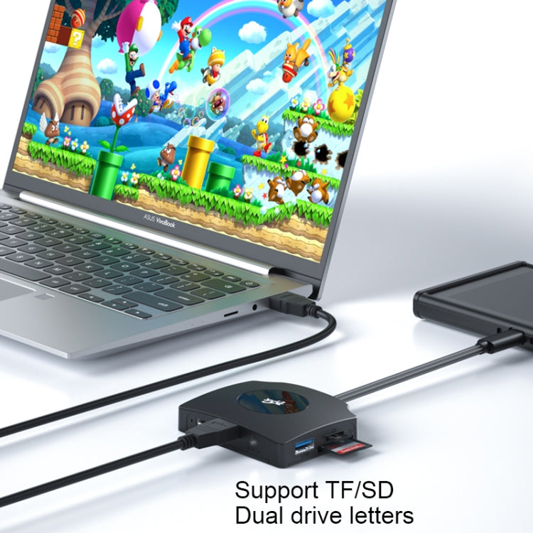 YCE-Z70A Tipo-C a PD 3.0, USB 3.0x2 + SD/TF, 3.5mm e scheda di acquisizione video per docking station HD1.4