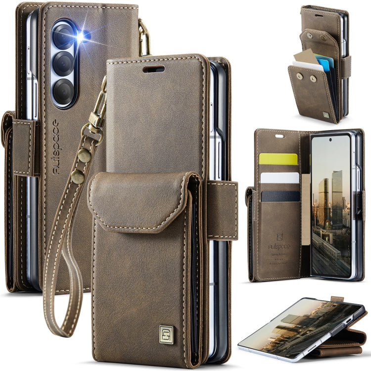 AutSpace A23 Organ Card Bag Custodia magnetica RFID PU per telefono, For Galaxy Z Fold8 5G, For Galaxy Z Fold8 Ultra 5G, For Samsung Galaxy Z Fold7 5G, For Samsung Galaxy Z Fold6 5G, For Samsung Galaxy Z Fold5 5G