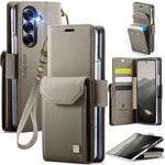 AutSpace A23 Organ Card Bag Custodia magnetica RFID PU per telefono, For Galaxy Z Fold8 5G, For Galaxy Z Fold8 Ultra 5G, For Samsung Galaxy Z Fold7 5G, For Samsung Galaxy Z Fold6 5G, For Samsung Galaxy Z Fold5 5G