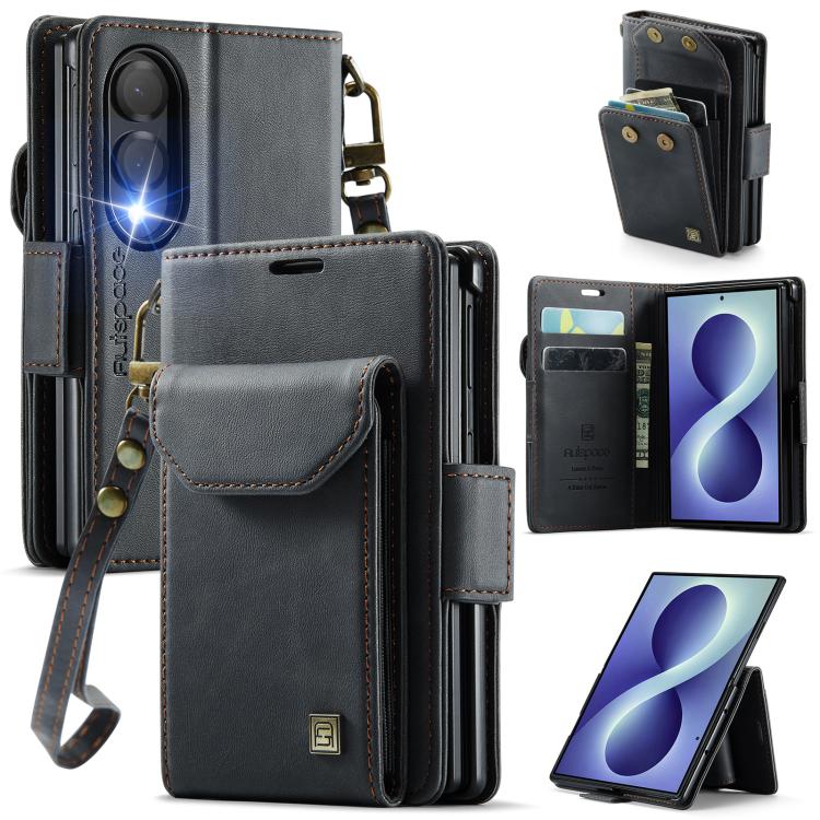 AutSpace A23 Organ Card Bag Custodia magnetica RFID PU per telefono, For Galaxy Z Fold8 5G, For Galaxy Z Fold8 Ultra 5G, For Samsung Galaxy Z Fold7 5G, For Samsung Galaxy Z Fold6 5G, For Samsung Galaxy Z Fold5 5G