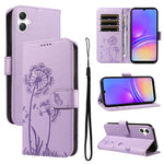 Custodia per telefono in pelle con motivo in rilievo di tarassaco, For Samsung Galaxy A07 5G, For Samsung Galaxy A36 5G, For Samsung Galaxy A06 5G / 4G, For Samsung Galaxy A56 5G
