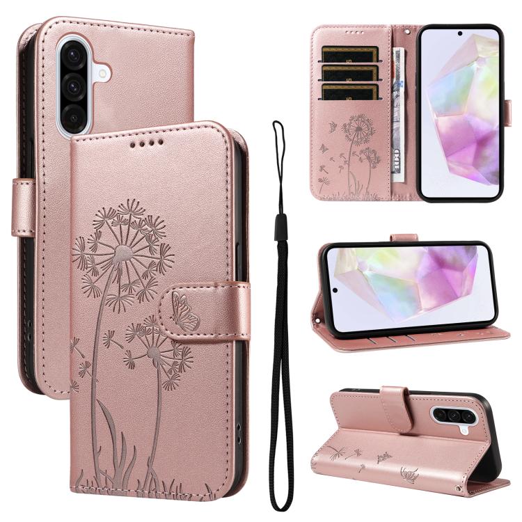 Custodia per telefono in pelle con motivo in rilievo di tarassaco, For Samsung Galaxy A07 5G, For Samsung Galaxy A36 5G, For Samsung Galaxy A06 5G / 4G, For Samsung Galaxy A56 5G