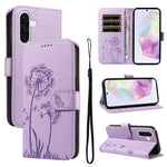 Custodia per telefono in pelle con motivo in rilievo di tarassaco, For Samsung Galaxy A07 5G, For Samsung Galaxy A36 5G, For Samsung Galaxy A06 5G / 4G, For Samsung Galaxy A56 5G