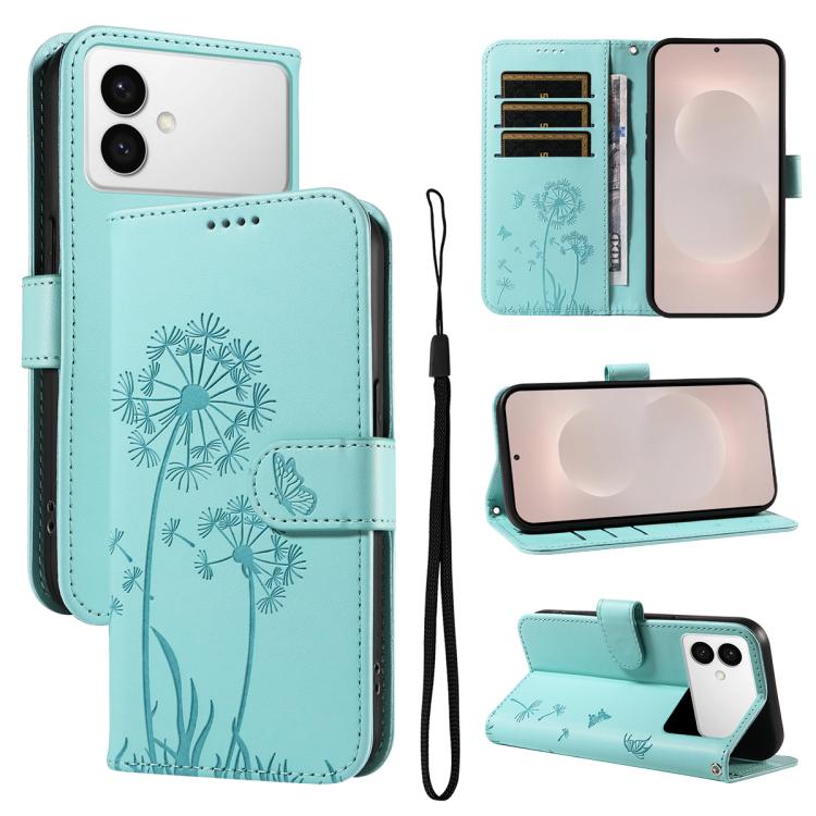 Custodia per telefono in pelle con motivo in rilievo di tarassaco, For Samsung Galaxy S26+ 5G, For Samsung Galaxy S26 Edge 5G, For Samsung Galaxy S26 Ultra 5G, For Samsung Galaxy S26 5G