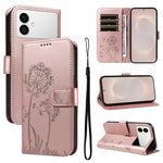 Custodia per telefono in pelle con motivo in rilievo di tarassaco, For Samsung Galaxy S26+ 5G, For Samsung Galaxy S26 Edge 5G, For Samsung Galaxy S26 Ultra 5G, For Samsung Galaxy S26 5G