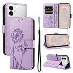 Custodia per telefono in pelle con motivo in rilievo di tarassaco, For Samsung Galaxy S26+ 5G, For Samsung Galaxy S26 Edge 5G, For Samsung Galaxy S26 Ultra 5G, For Samsung Galaxy S26 5G