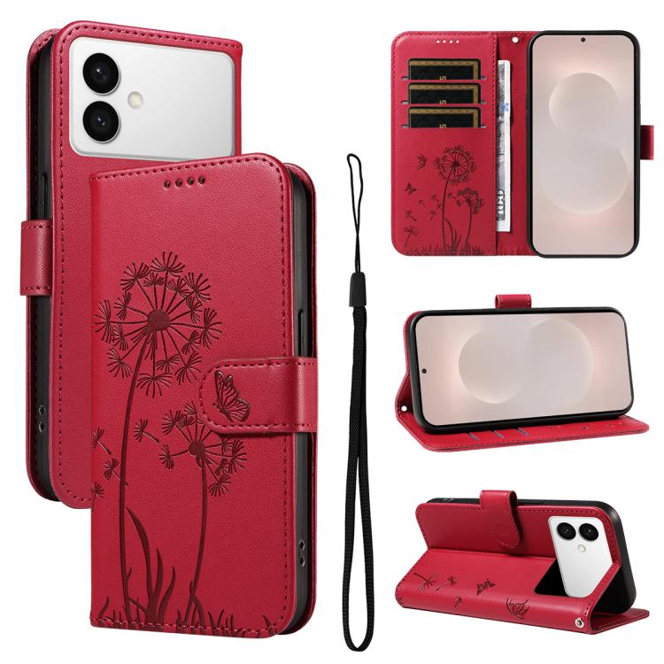 Custodia per telefono in pelle con motivo in rilievo di tarassaco, For Samsung Galaxy S26+ 5G, For Samsung Galaxy S26 Edge 5G, For Samsung Galaxy S26 Ultra 5G, For Samsung Galaxy S26 5G