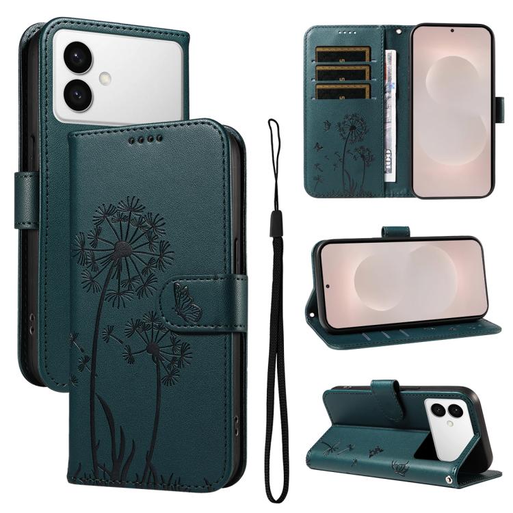 Custodia per telefono in pelle con motivo in rilievo di tarassaco, For Samsung Galaxy S26+ 5G, For Samsung Galaxy S26 Edge 5G, For Samsung Galaxy S26 Ultra 5G, For Samsung Galaxy S26 5G
