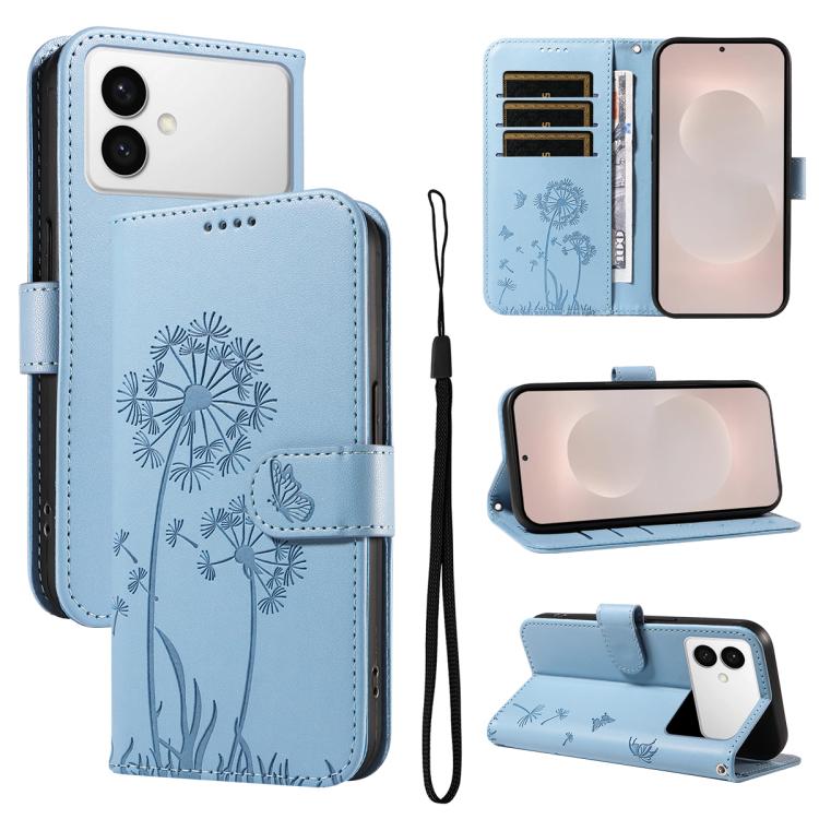 Custodia per telefono in pelle con motivo in rilievo di tarassaco, For Samsung Galaxy S26+ 5G, For Samsung Galaxy S26 Edge 5G, For Samsung Galaxy S26 Ultra 5G, For Samsung Galaxy S26 5G