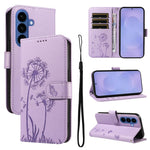 Custodia per telefono in pelle con motivo in rilievo di tarassaco, For Samsung Galaxy S26+ 5G, For Samsung Galaxy S26 Edge 5G, For Samsung Galaxy S26 Ultra 5G, For Samsung Galaxy S26 5G