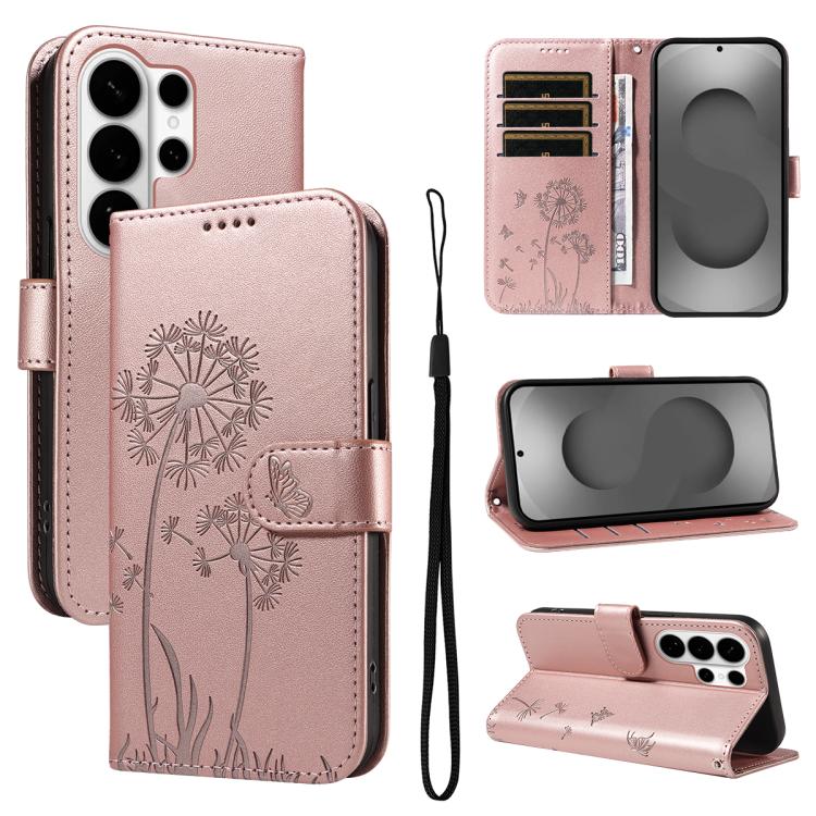 Custodia per telefono in pelle con motivo in rilievo di tarassaco, For Samsung Galaxy S26+ 5G, For Samsung Galaxy S26 Edge 5G, For Samsung Galaxy S26 Ultra 5G, For Samsung Galaxy S26 5G