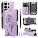 Custodia per telefono in pelle con motivo in rilievo di tarassaco, For Samsung Galaxy S26+ 5G, For Samsung Galaxy S26 Edge 5G, For Samsung Galaxy S26 Ultra 5G, For Samsung Galaxy S26 5G