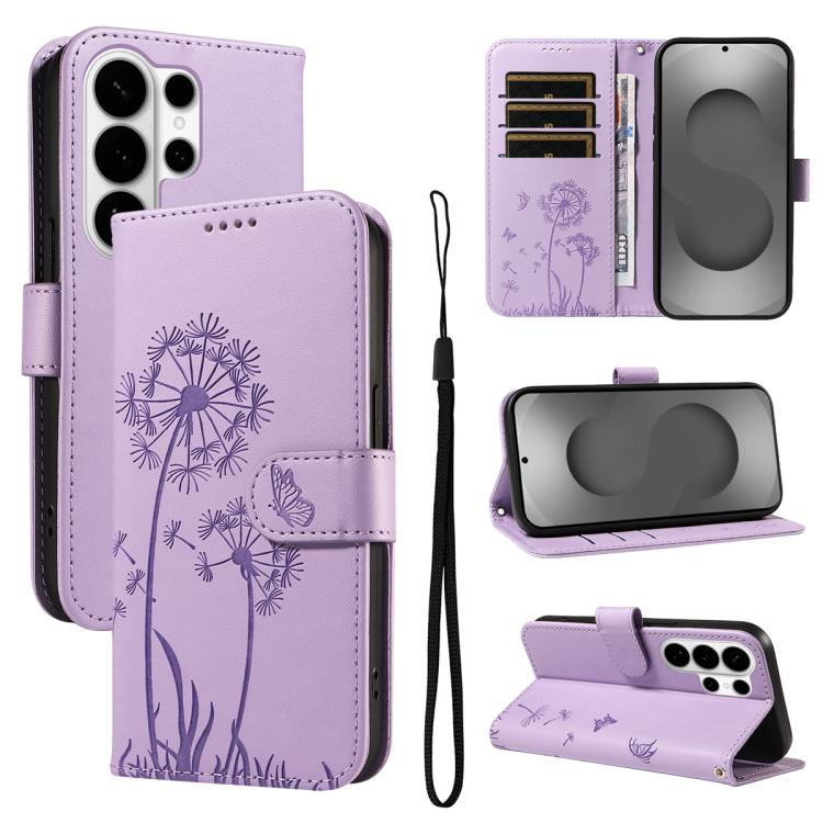 Custodia per telefono in pelle con motivo in rilievo di tarassaco, For Samsung Galaxy S26+ 5G, For Samsung Galaxy S26 Edge 5G, For Samsung Galaxy S26 Ultra 5G, For Samsung Galaxy S26 5G