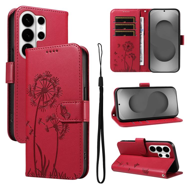 Custodia per telefono in pelle con motivo in rilievo di tarassaco, For Samsung Galaxy S26+ 5G, For Samsung Galaxy S26 Edge 5G, For Samsung Galaxy S26 Ultra 5G, For Samsung Galaxy S26 5G