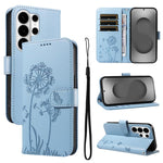Custodia per telefono in pelle con motivo in rilievo di tarassaco, For Samsung Galaxy S26+ 5G, For Samsung Galaxy S26 Edge 5G, For Samsung Galaxy S26 Ultra 5G, For Samsung Galaxy S26 5G
