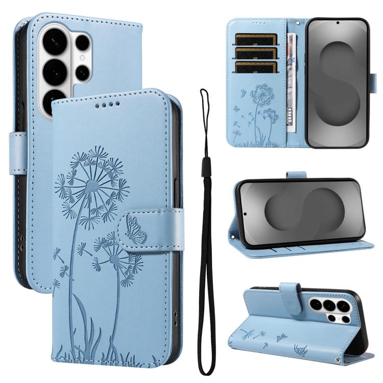 Custodia per telefono in pelle con motivo in rilievo di tarassaco, For Samsung Galaxy S26+ 5G, For Samsung Galaxy S26 Edge 5G, For Samsung Galaxy S26 Ultra 5G, For Samsung Galaxy S26 5G