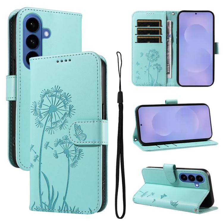 Custodia per telefono in pelle con motivo in rilievo di tarassaco, For Samsung Galaxy S26+ 5G, For Samsung Galaxy S26 Edge 5G, For Samsung Galaxy S26 Ultra 5G, For Samsung Galaxy S26 5G