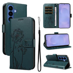 Custodia per telefono in pelle con motivo in rilievo di tarassaco, For Samsung Galaxy S26+ 5G, For Samsung Galaxy S26 Edge 5G, For Samsung Galaxy S26 Ultra 5G, For Samsung Galaxy S26 5G